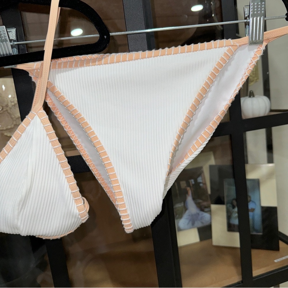 Cupshe Bikini Set Triangle Ribbed Lace Contrast T… - image 6